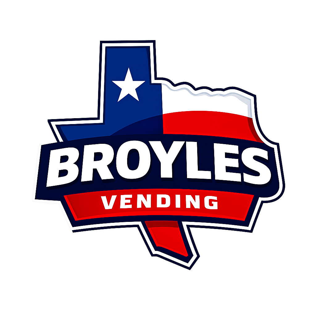 Broyles Vending logo featuring Texas state outline